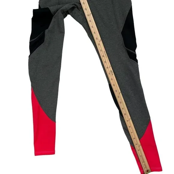 Ivy Park Athletic Grey, Pink, and Black Colorblock Mesh‎ Leggings Size Small